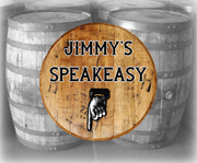 Retro Speakeasy Downstairs Basement Entrance - Custom Barrel Head Bar Sign - Craft Bar Signs